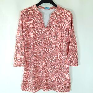 J.‎ McLaughlin Catalina Cloth Shirt Top Large Geometric Preppy Coastal Beach